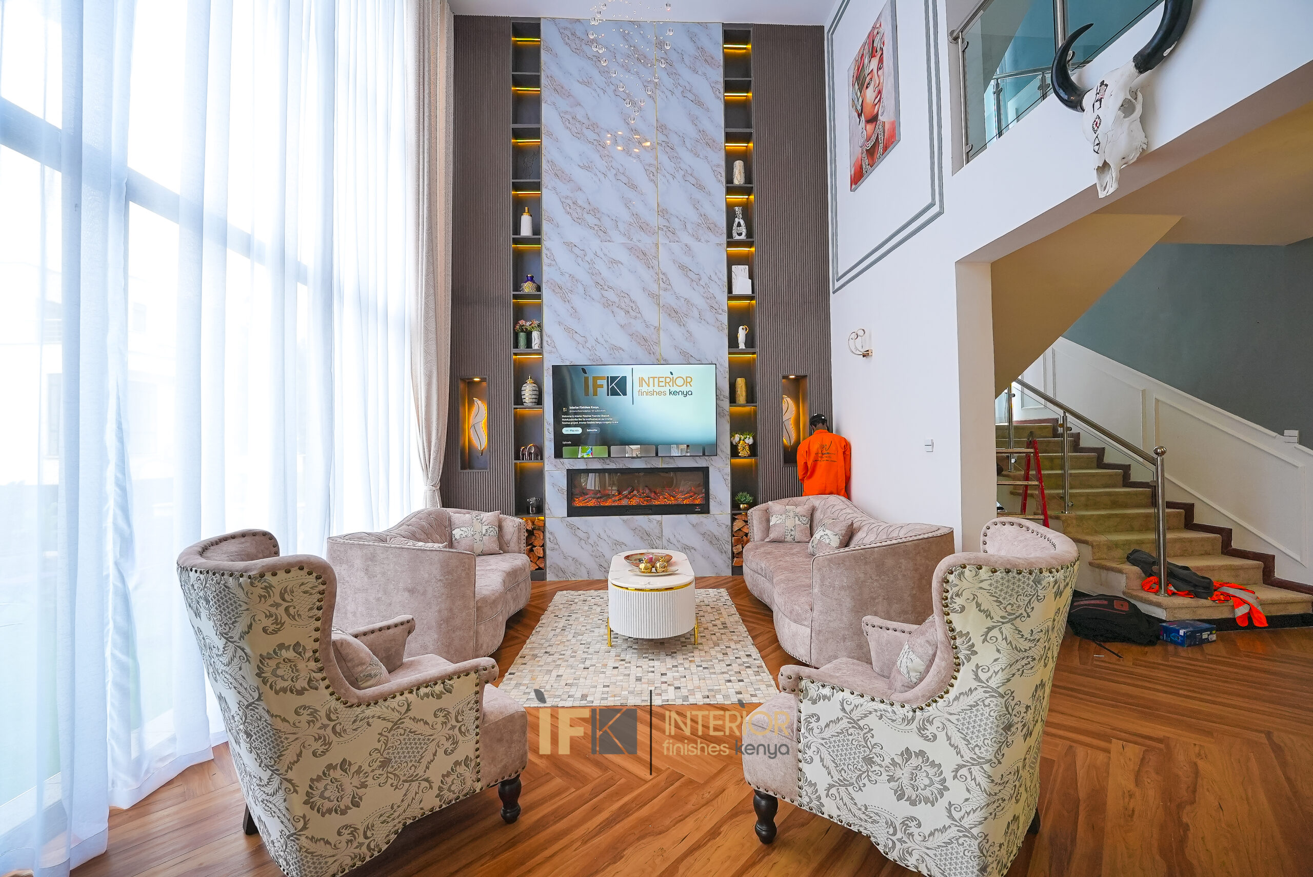 Completed contemporary interior design and build project by Interior Finishes Kenya
